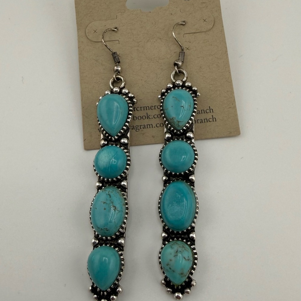 Turquoise Dangle Earrings - Picture 5 of 6